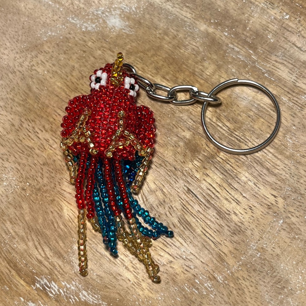 Handmade Beaded Parrot Bird Keychain